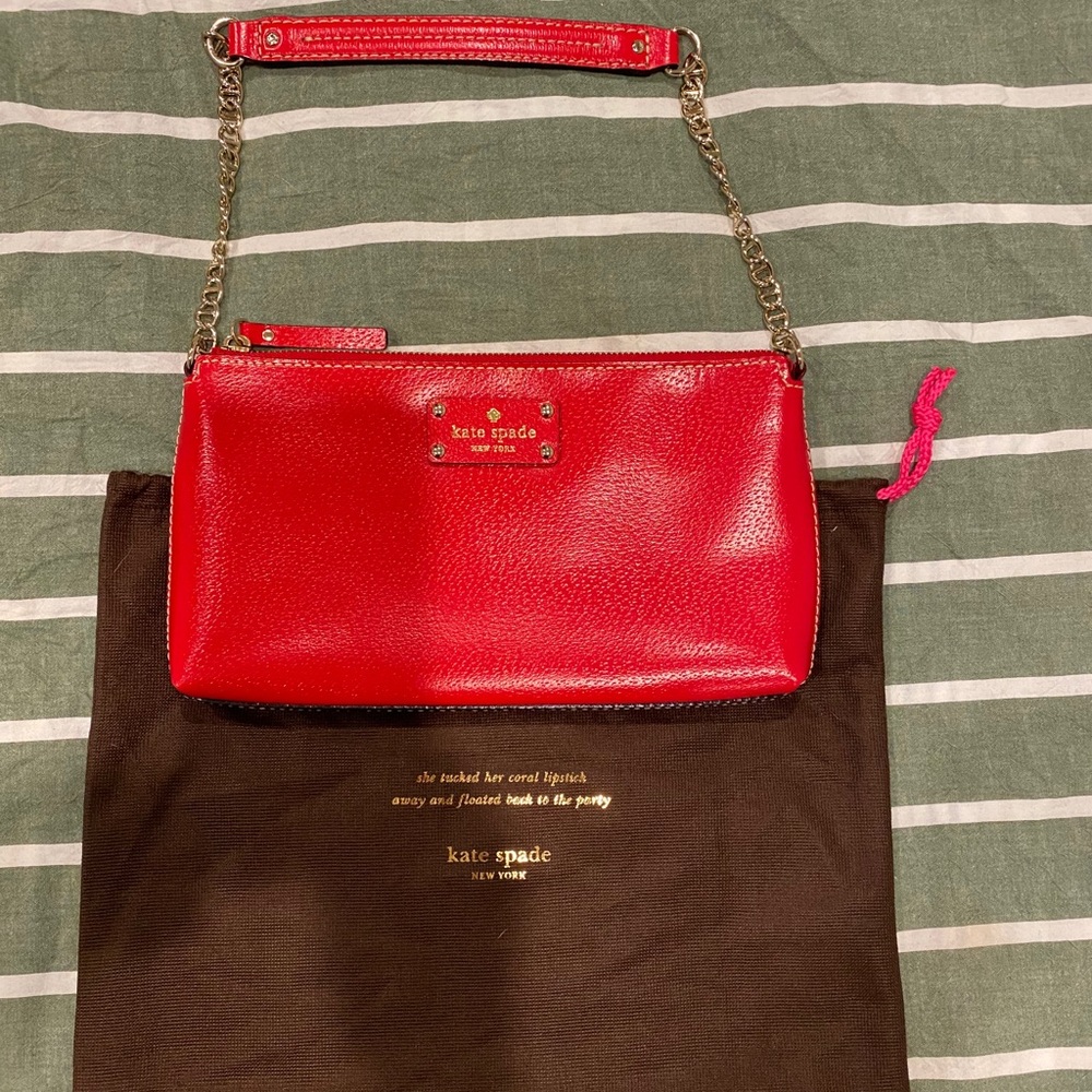 Kate Spade ♠️ Poppy red small leather purse